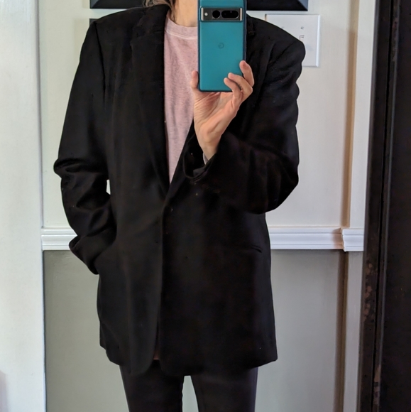 Lands End blazer jacket wool/cashmere M black. Perfect staple for your closet - Picture 5 of 11